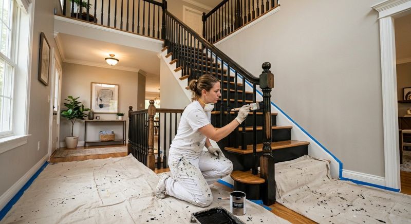 Indoor Staircase Painting in Waco, TX